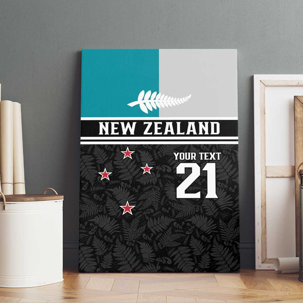 Custom NZ Cricket Pride Canvas Wall Art Silver Fern Fan Supporter Apparel - Polynesian Pride