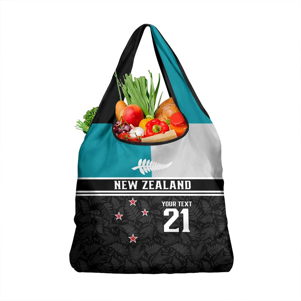Custom NZ Cricket Pride Grocery Bag Silver Fern Fan Supporter Apparel - Polynesian Pride