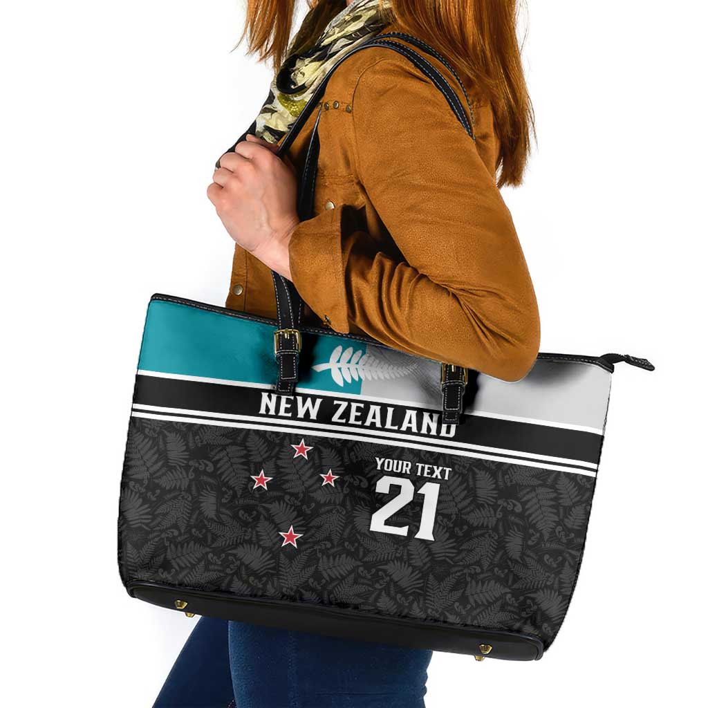 Custom NZ Cricket Pride Leather Tote Bag Silver Fern Fan Supporter Apparel - Polynesian Pride