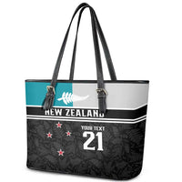 Custom NZ Cricket Pride Leather Tote Bag Silver Fern Fan Supporter Apparel - Polynesian Pride