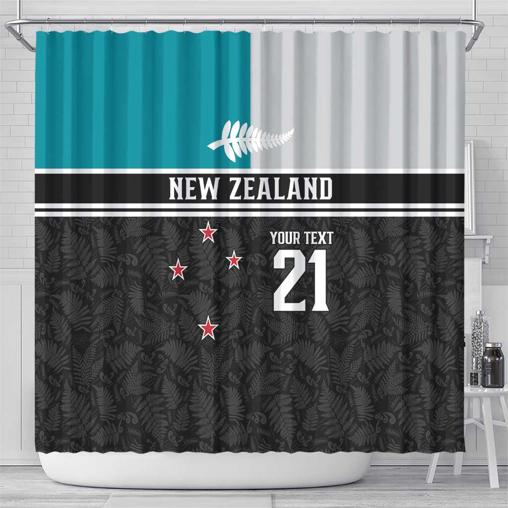 Custom NZ Cricket Pride Shower Curtain Silver Fern Fan Supporter Apparel - Polynesian Pride