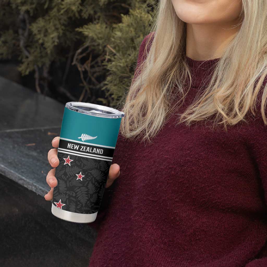 Custom NZ Cricket Pride Tumbler Cup Silver Fern Fan Supporter Apparel - Polynesian Pride