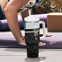 Custom NZ Cricket Pride Tumbler With Handle Silver Fern Fan Supporter Apparel - Polynesian Pride