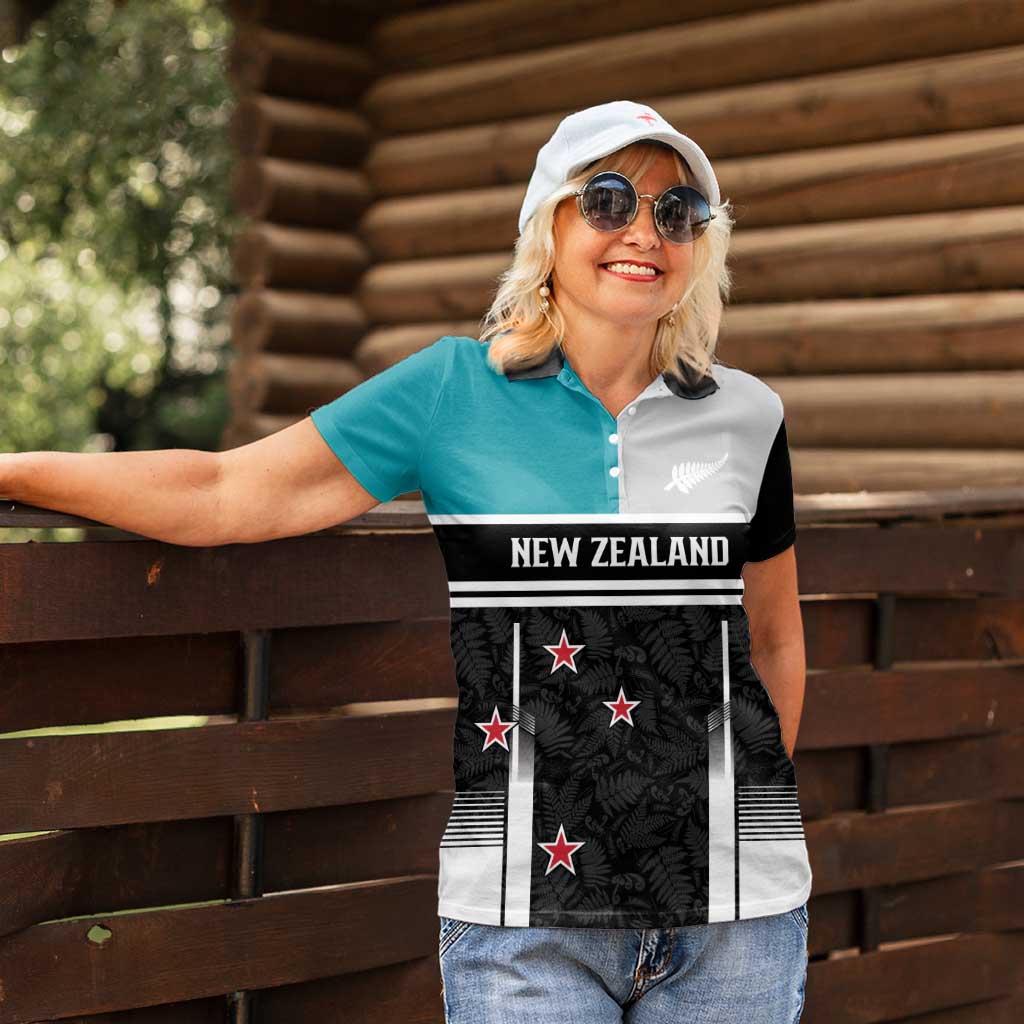 Custom NZ Cricket Pride Women Polo Shirt Silver Fern Fan Supporter Apparel - Polynesian Pride