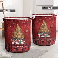 Funny Kiwi Bird Xmas Tree Laundry Basket New Zealand Tribal Christmas Spirit - Polynesian Pride