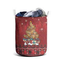 Funny Kiwi Bird Xmas Tree Laundry Basket New Zealand Tribal Christmas Spirit - Polynesian Pride