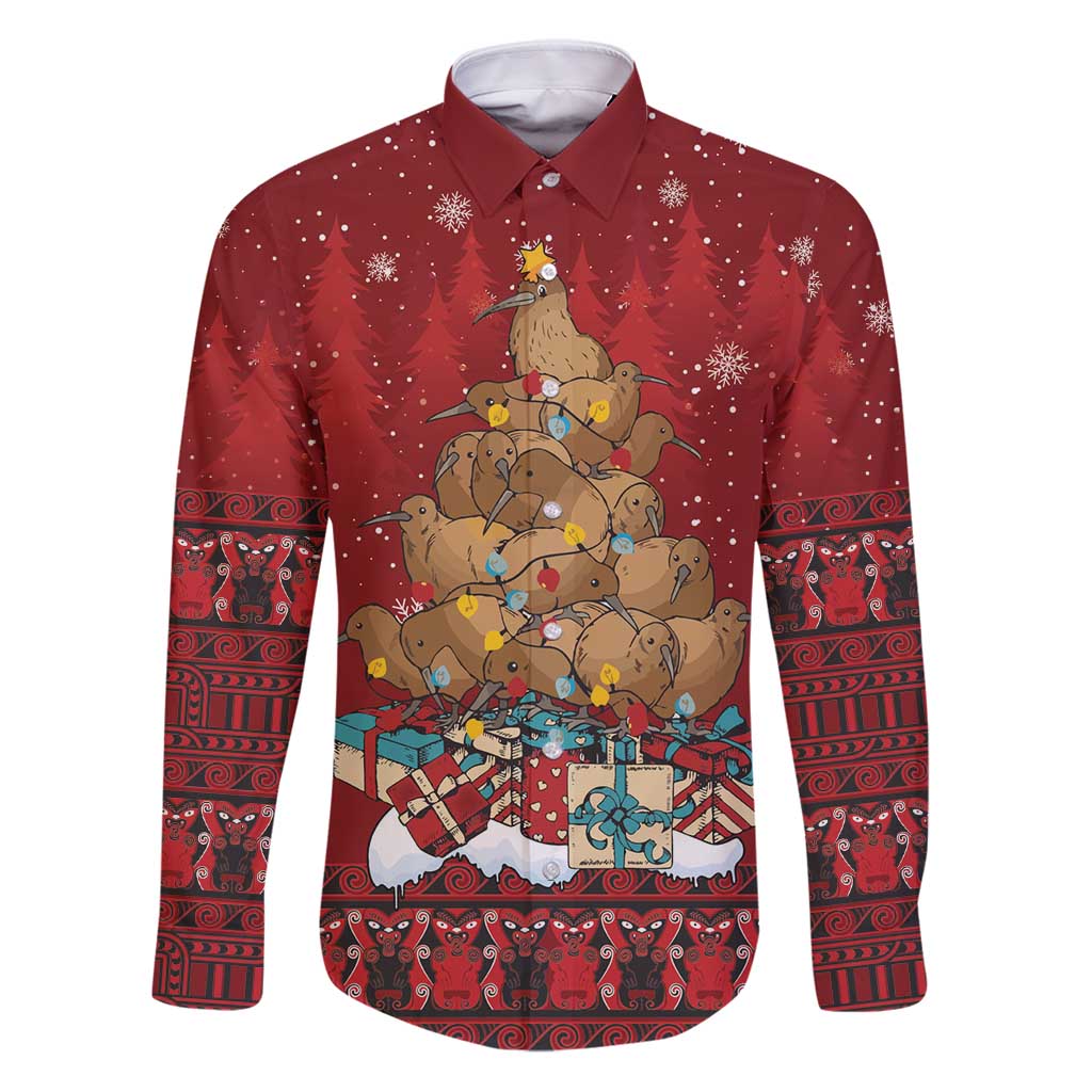 Funny Kiwi Bird Xmas Tree Family Matching Puletasi and Hawaiian Shirt New Zealand Tribal Christmas Spirit - Polynesian Pride