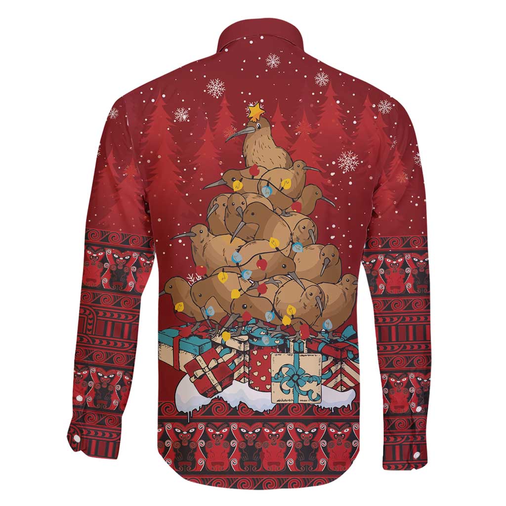 Funny Kiwi Bird Xmas Tree Family Matching Short Sleeve Bodycon Dress and Hawaiian Shirt New Zealand Tribal Christmas Spirit - Polynesian Pride