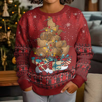 Funny Kiwi Bird Xmas Tree Kid Ugly Christmas Sweater New Zealand Tribal Christmas Spirit - Polynesian Pride