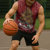 Funny Kiwi Bird Xmas Tree Sleeveless Hoodie New Zealand Tribal Christmas Spirit - Polynesian Pride