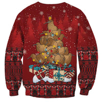 Funny Kiwi Bird Xmas Tree Sweatshirt New Zealand Tribal Christmas Spirit - Polynesian Pride