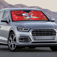 Funny Santa Riding Shark Auto Sun Shade Polynesian Tribal Christmas Spirit - Polynesian Pride