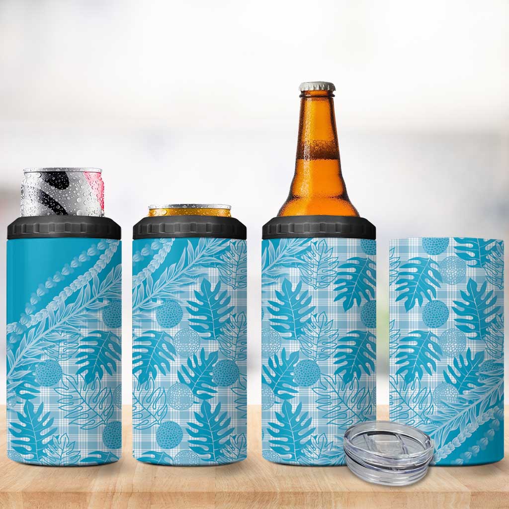 Hawaii Breadfruit Palaka 4 in 1 Can Cooler Tumbler Polu Maile Lei - Polynesian Pride