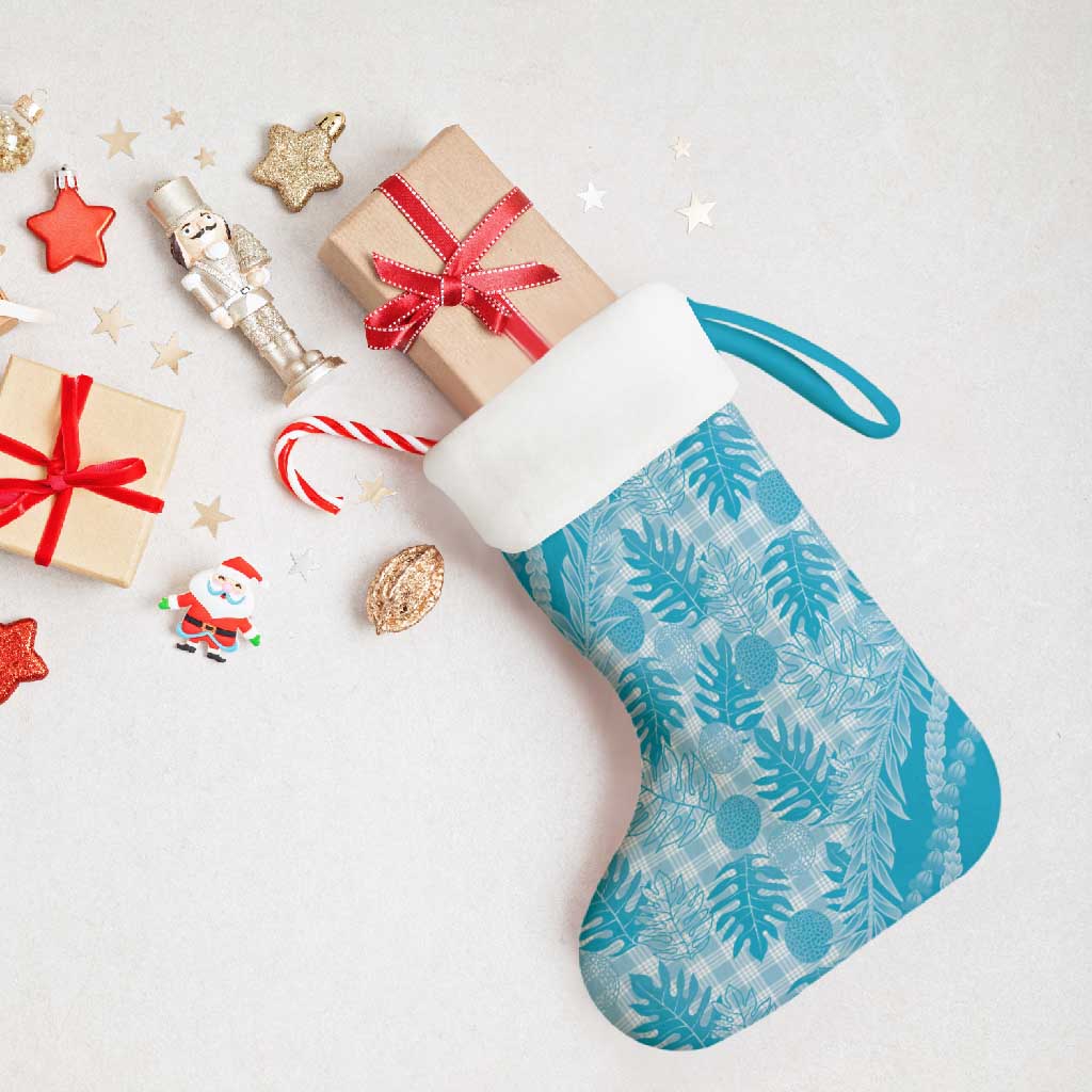 Hawaii Breadfruit Palaka Christmas Stocking Polu Maile Lei - Polynesian Pride