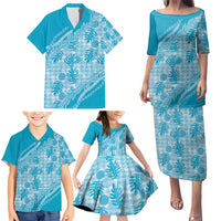 Hawaii Breadfruit Palaka Family Matching Puletasi and Hawaiian Shirt Polu Maile Lei - Polynesian Pride