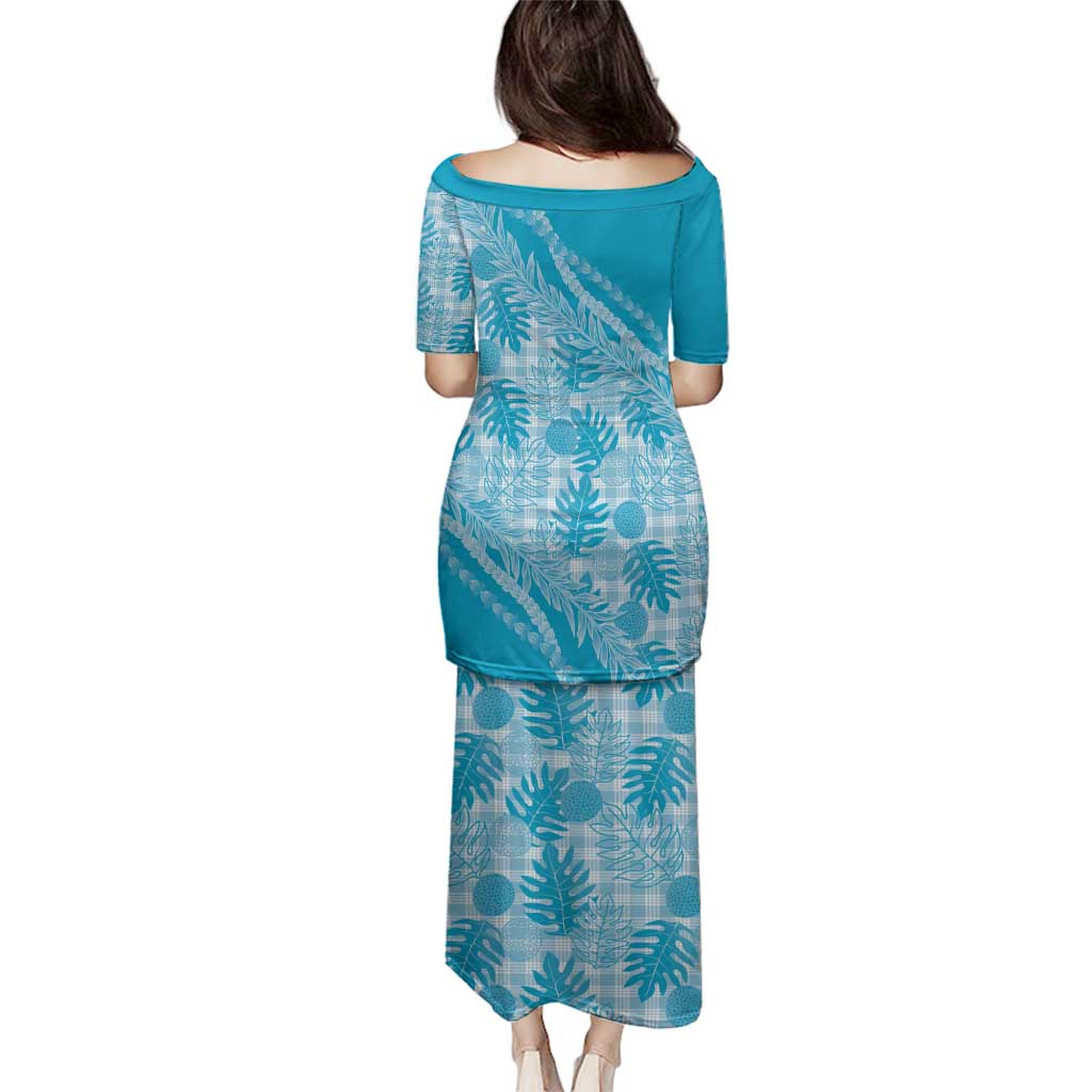 Hawaii Breadfruit Palaka Family Matching Puletasi and Hawaiian Shirt Polu Maile Lei - Polynesian Pride