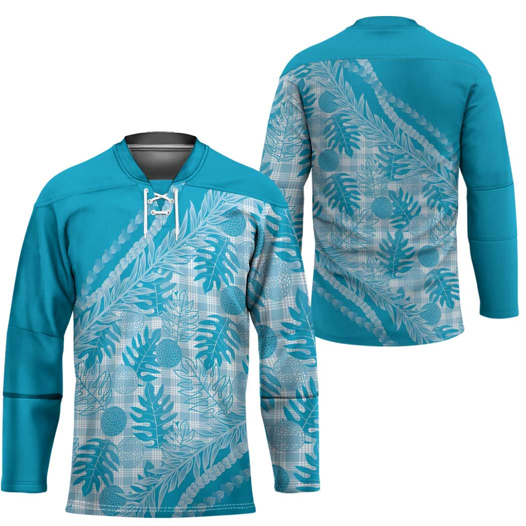 Hawaii Breadfruit Palaka Hockey Jersey Polu Maile Lei - Polynesian Pride