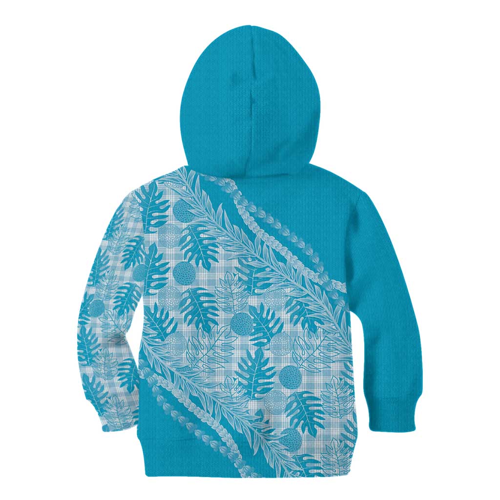 Hawaii Breadfruit Palaka Kid Hoodie Polu Maile Lei - Polynesian Pride