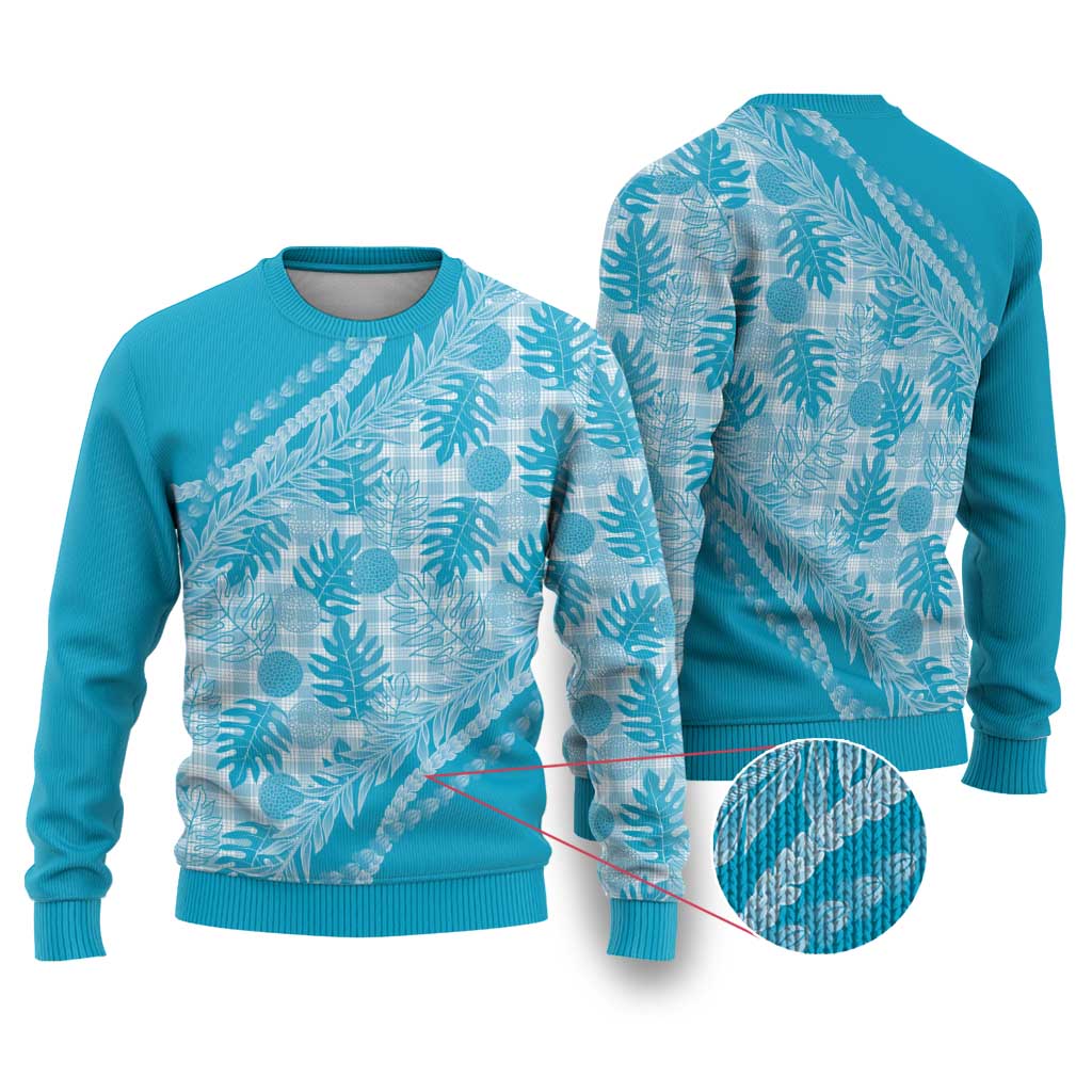 Hawaii Breadfruit Palaka Ugly Christmas Sweater Polu Maile Lei - Polynesian Pride