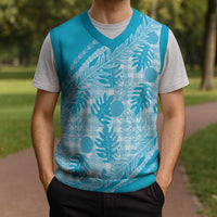 Hawaii Breadfruit Palaka Christmas Knitted V-Neck Vest Polu Maile Lei - Polynesian Pride