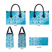 Hawaii Breadfruit Palaka Leather Bag Polu Maile Lei - Polynesian Pride