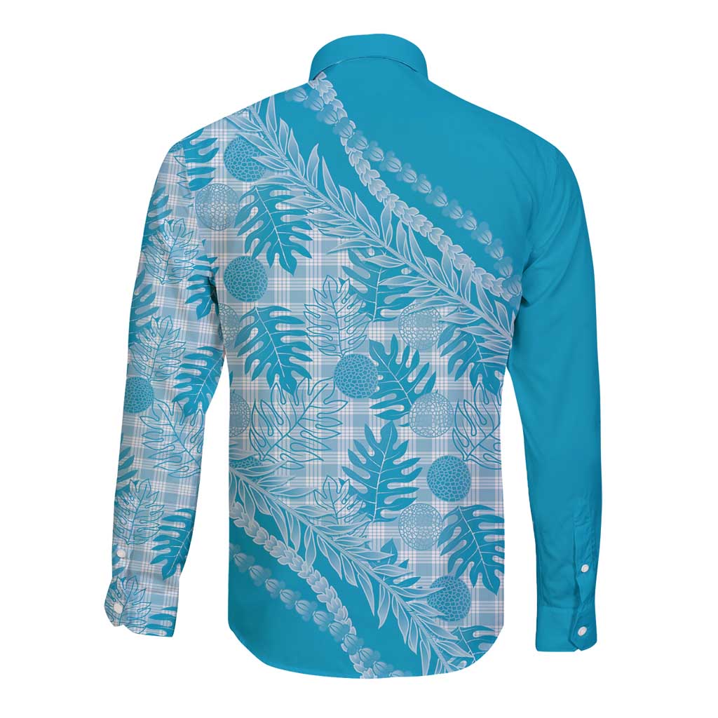 Hawaii Breadfruit Palaka Long Sleeve Button Shirt Polu Maile Lei - Polynesian Pride