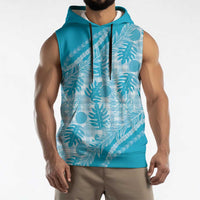 Hawaii Breadfruit Palaka Sleeveless Hoodie Polu Maile Lei - Polynesian Pride