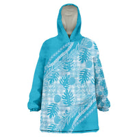 Hawaii Breadfruit Palaka Wearable Blanket Hoodie Polu Maile Lei - Polynesian Pride