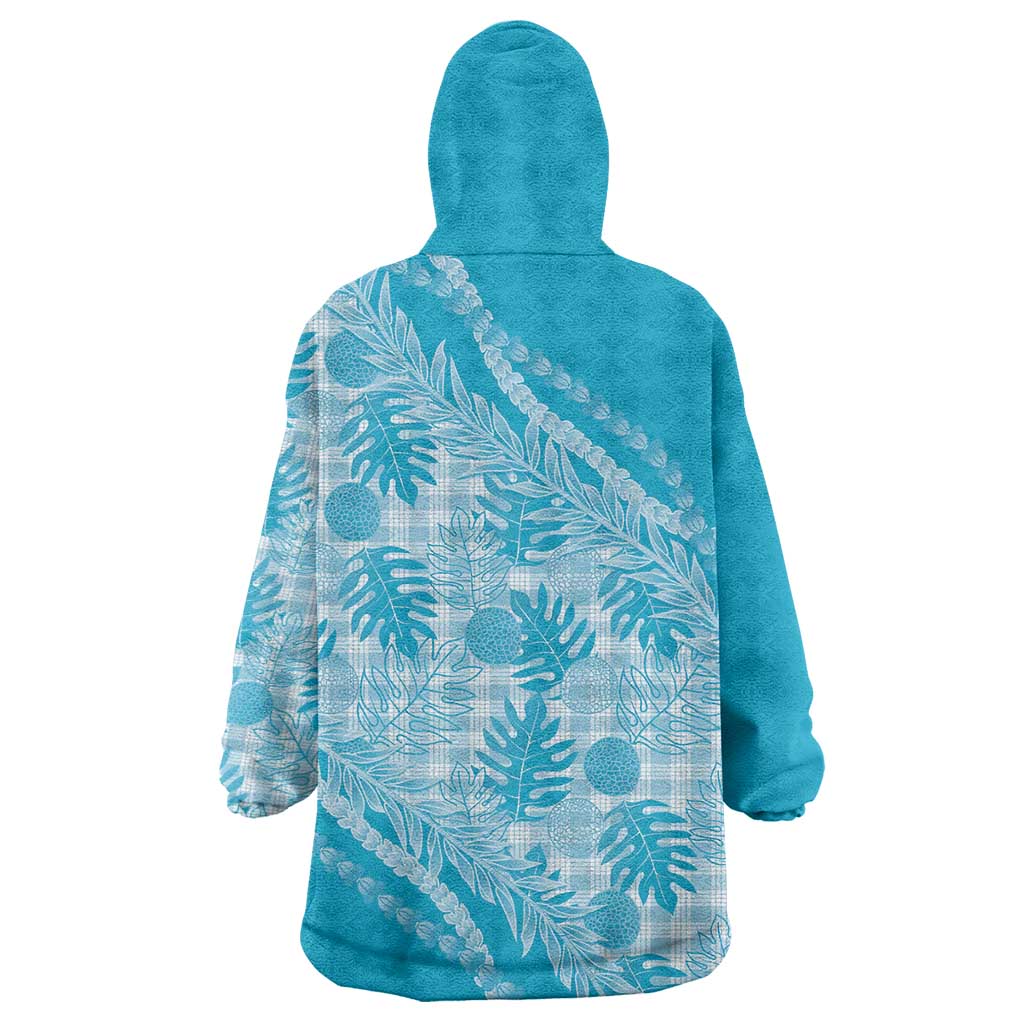 Hawaii Breadfruit Palaka Wearable Blanket Hoodie Polu Maile Lei - Polynesian Pride