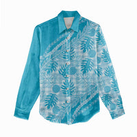 Hawaii Breadfruit Palaka Women Casual Shirt Polu Maile Lei - Polynesian Pride