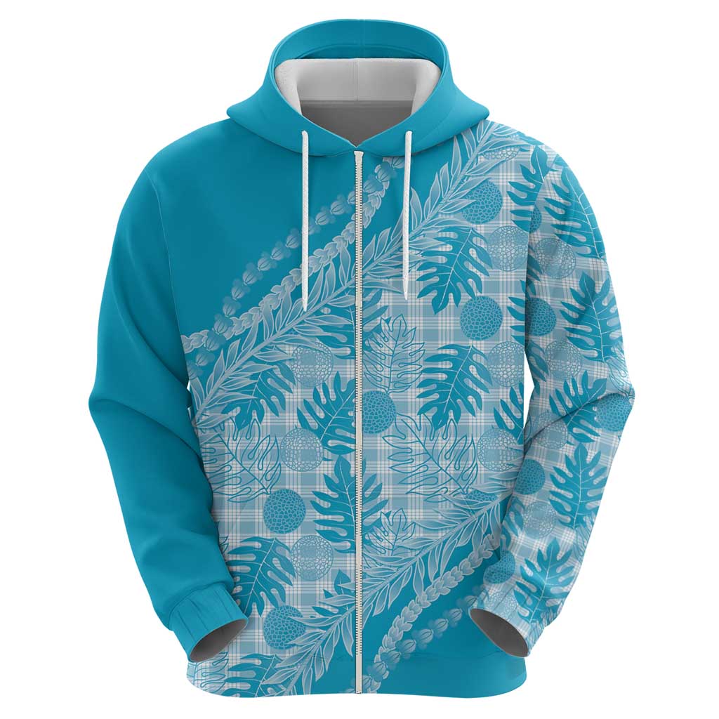 Hawaii Breadfruit Palaka Zip Hoodie Polu Maile Lei - Polynesian Pride