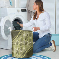 Hawaii Breadfruit Palaka Laundry Basket Omaomao Maile Lei - Polynesian Pride