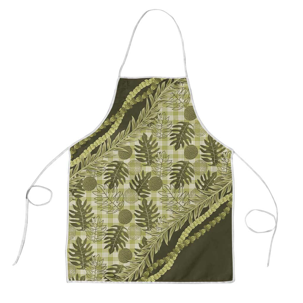 Hawaii Breadfruit Palaka Apron Omaomao Maile Lei - Polynesian Pride