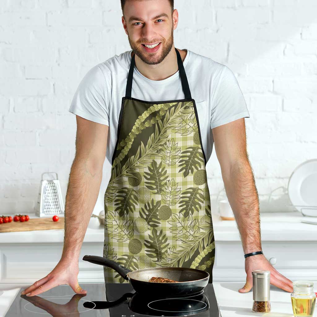 Hawaii Breadfruit Palaka Apron Omaomao Maile Lei - Polynesian Pride