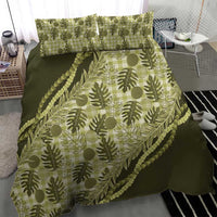 Hawaii Breadfruit Palaka Bedding Set Omaomao Maile Lei - Polynesian Pride