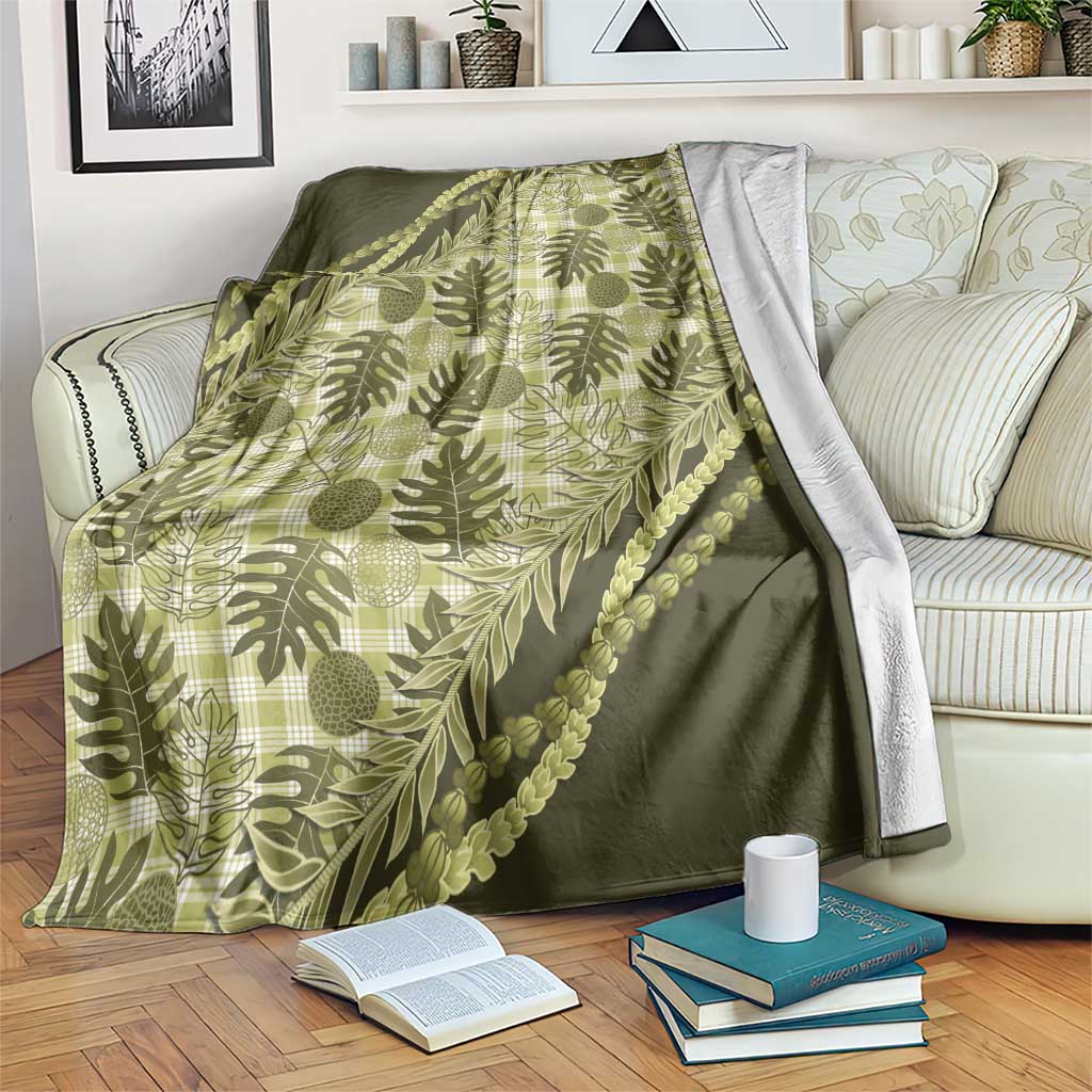Hawaii Breadfruit Palaka Blanket Omaomao Maile Lei - Polynesian Pride