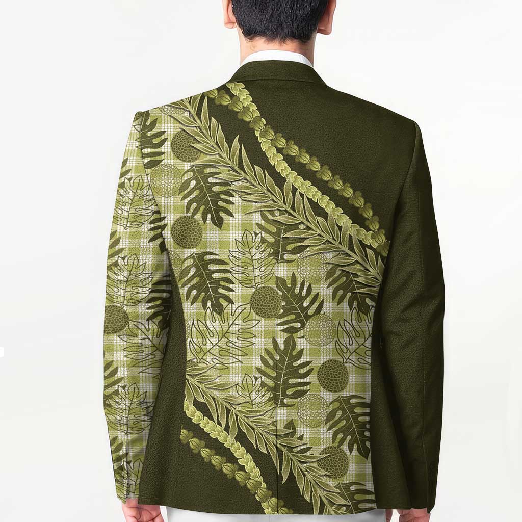 Hawaii Breadfruit Palaka Blazer Omaomao Maile Lei - Polynesian Pride