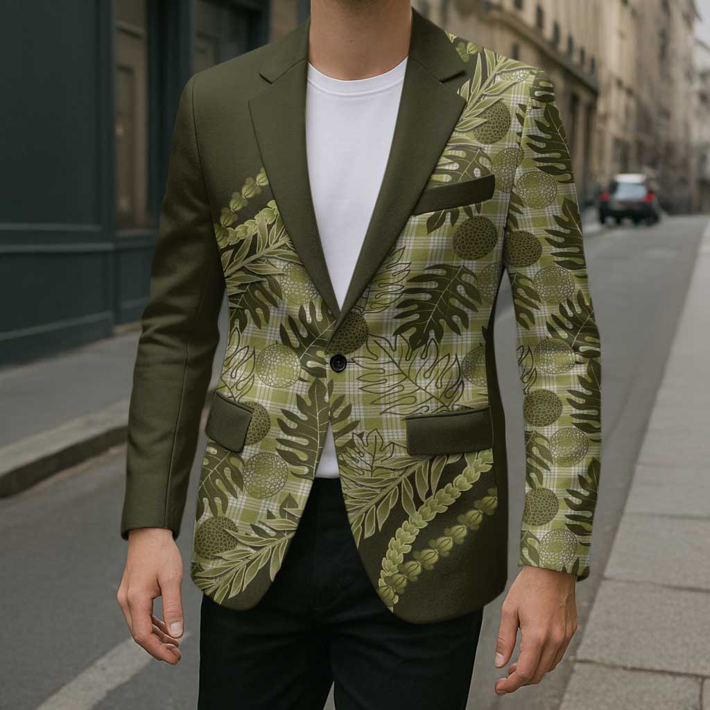Hawaii Breadfruit Palaka Blazer Omaomao Maile Lei - Polynesian Pride