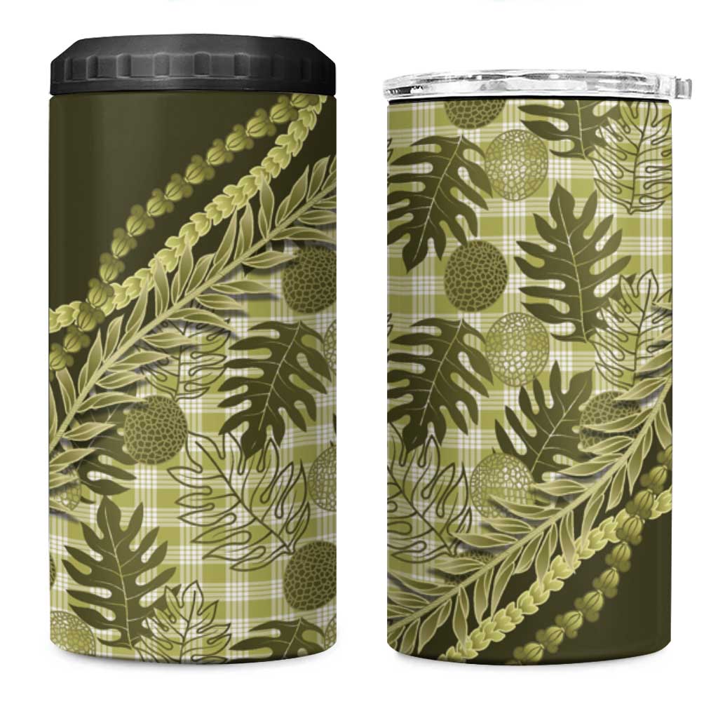 Hawaii Breadfruit Palaka 4 in 1 Can Cooler Tumbler Omaomao Maile Lei - Polynesian Pride