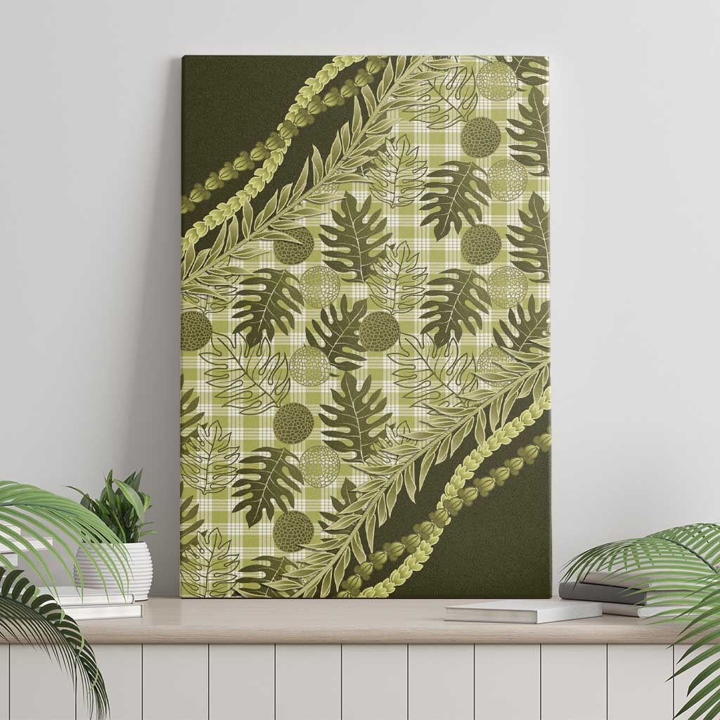 Hawaii Breadfruit Palaka Canvas Wall Art Omaomao Maile Lei - Polynesian Pride
