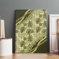 Hawaii Breadfruit Palaka Canvas Wall Art Omaomao Maile Lei - Polynesian Pride