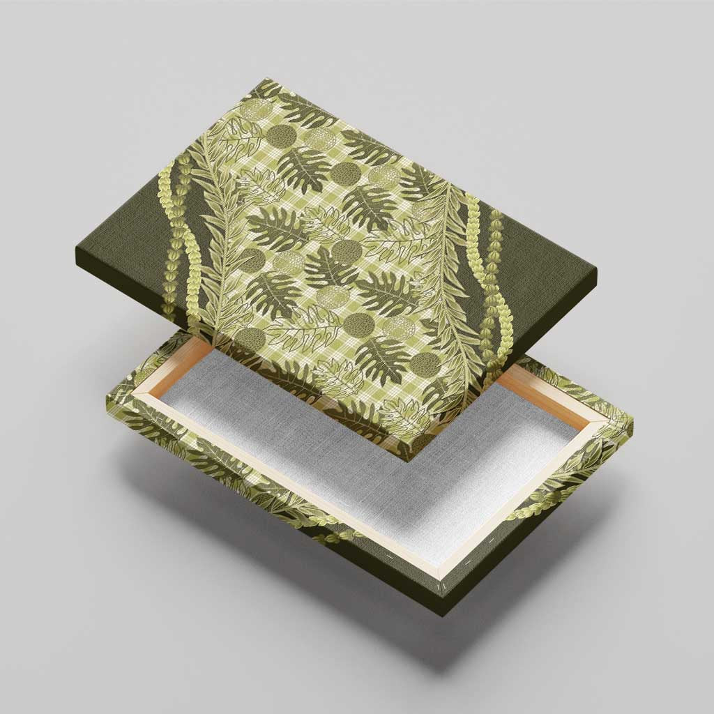 Hawaii Breadfruit Palaka Canvas Wall Art Omaomao Maile Lei - Polynesian Pride