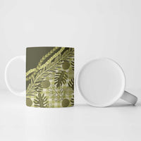 Hawaii Breadfruit Palaka Ceramic Mug Omaomao Maile Lei - Polynesian Pride