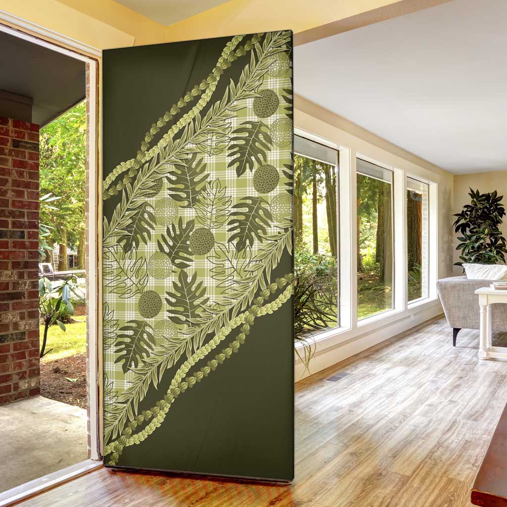 Hawaii Breadfruit Palaka Door Cover Omaomao Maile Lei - Polynesian Pride