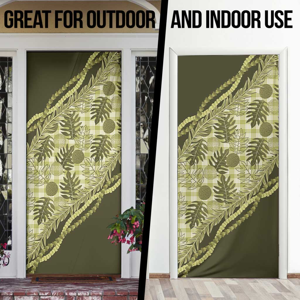Hawaii Breadfruit Palaka Door Cover Omaomao Maile Lei - Polynesian Pride