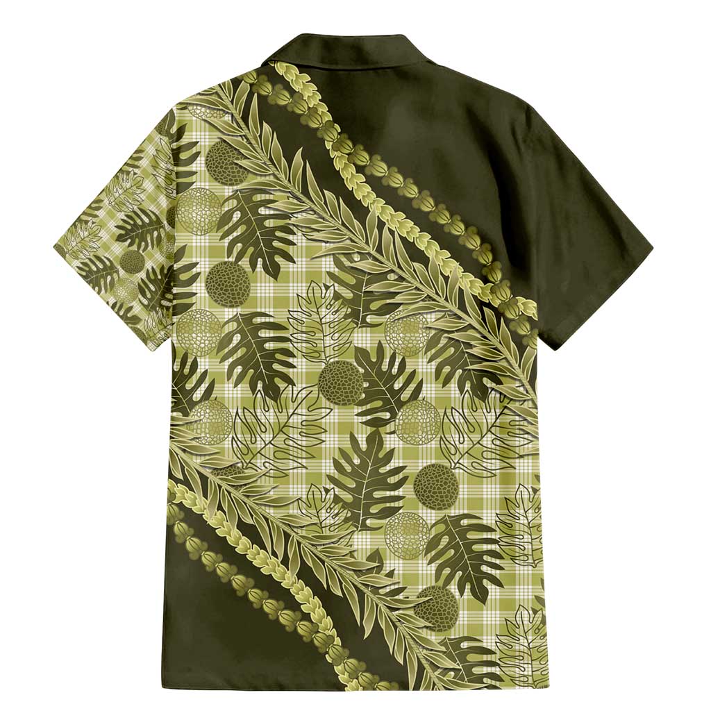 Hawaii Breadfruit Palaka Family Matching Mermaid Dress and Hawaiian Shirt Omaomao Maile Lei - Polynesian Pride