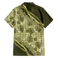 Hawaii Breadfruit Palaka Family Matching Off Shoulder Maxi Dress and Hawaiian Shirt Omaomao Maile Lei - Polynesian Pride