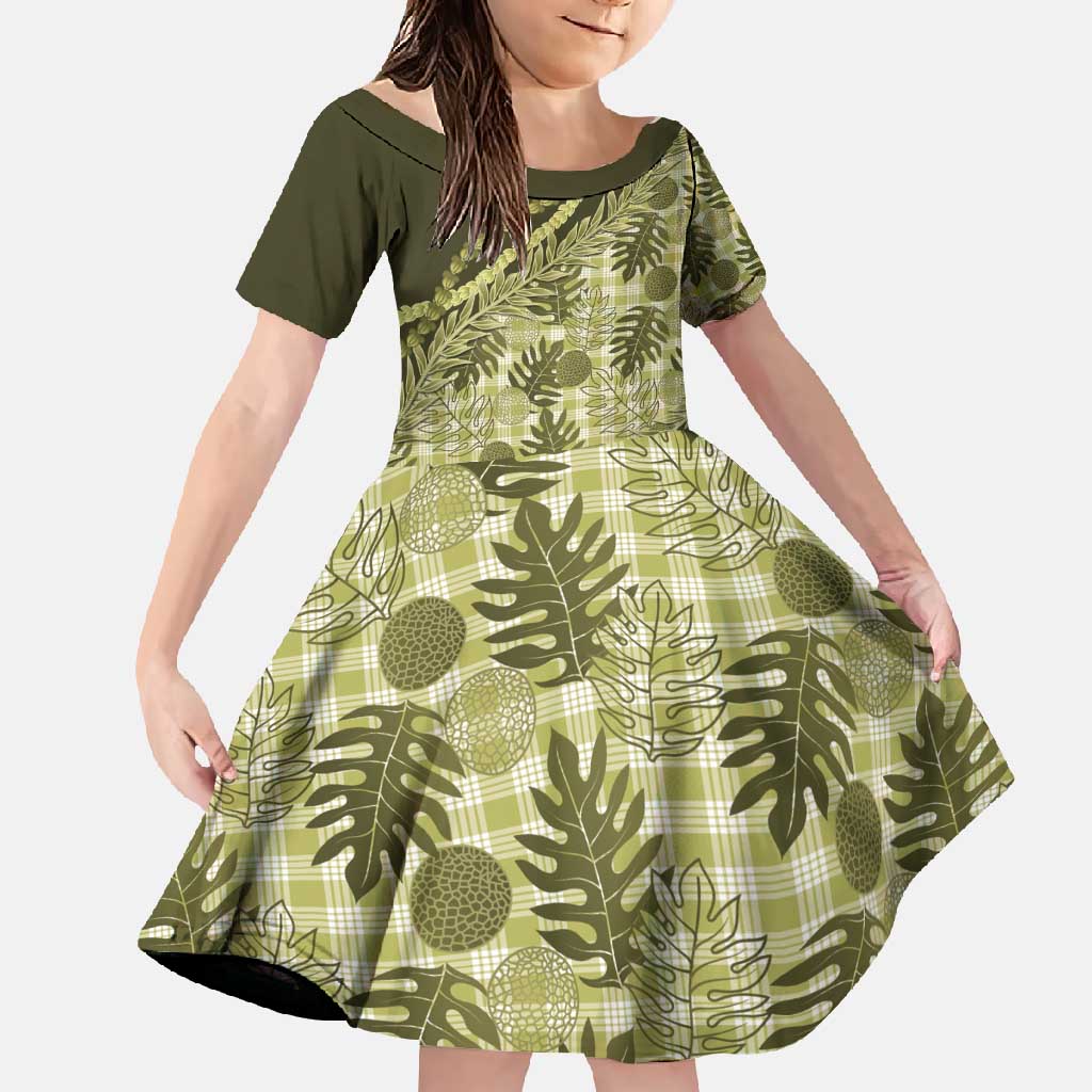 Hawaii Breadfruit Palaka Family Matching Tank Maxi Dress and Hawaiian Shirt Omaomao Maile Lei - Polynesian Pride
