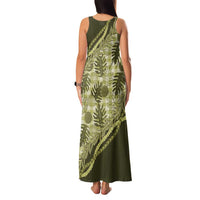 Hawaii Breadfruit Palaka Family Matching Tank Maxi Dress and Hawaiian Shirt Omaomao Maile Lei - Polynesian Pride