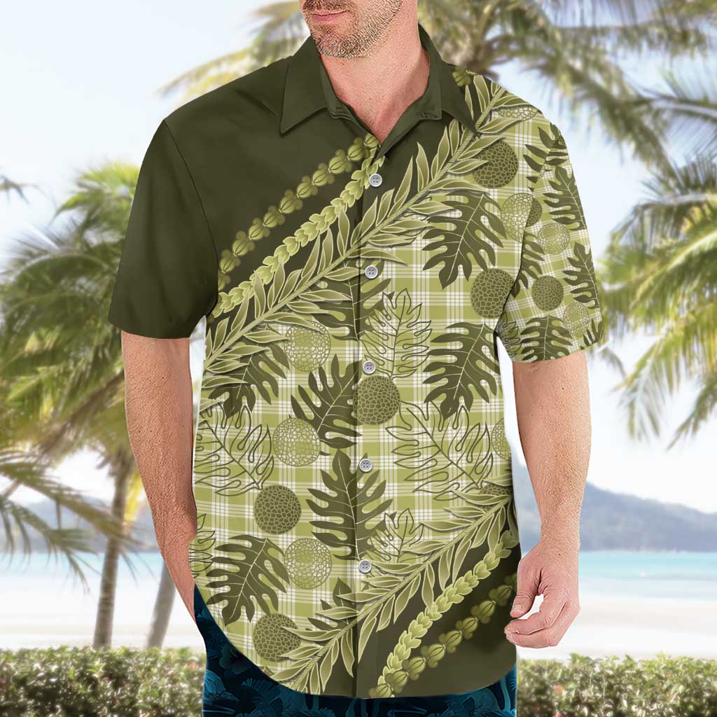 Hawaii Breadfruit Palaka Hawaiian Shirt Omaomao Maile Lei - Polynesian Pride